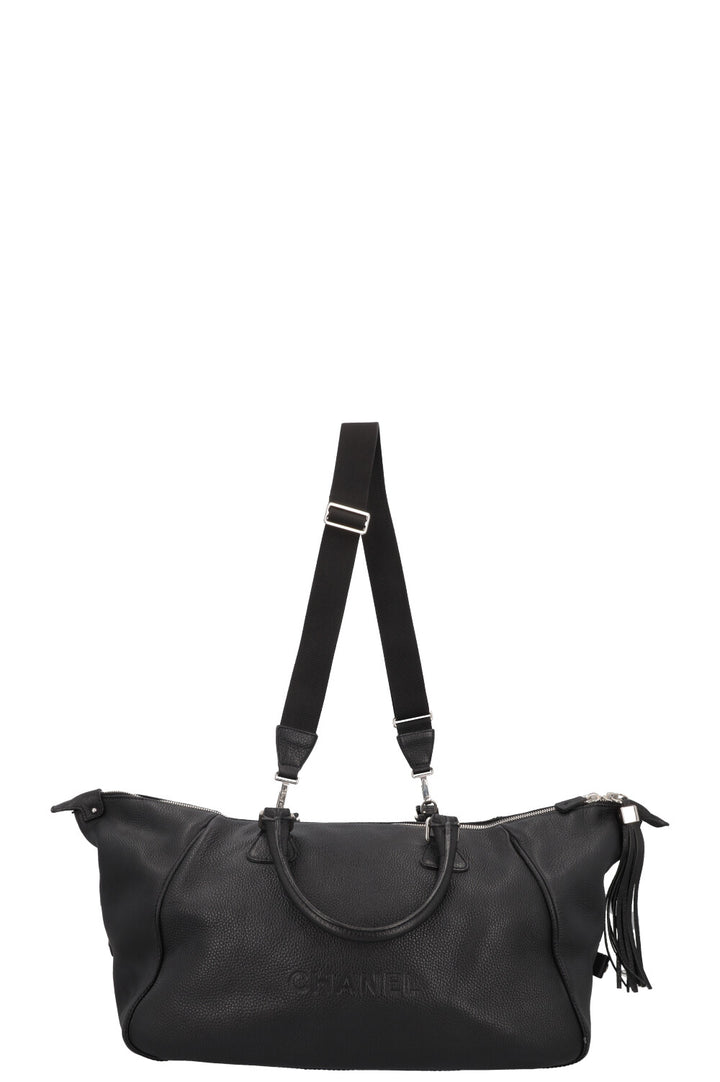 CHANEL Lax Tassel Bag Leather Black