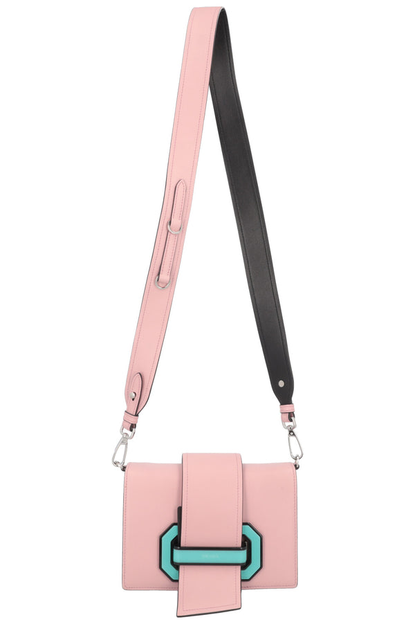 Sac ruban PRADA en veau Plex Dusty Rose
