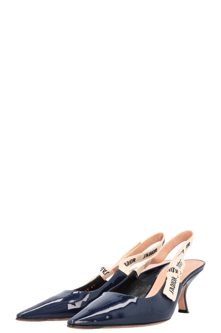 CHRISTIAN DIOR J'Adior Kittenheels Patent Blue
