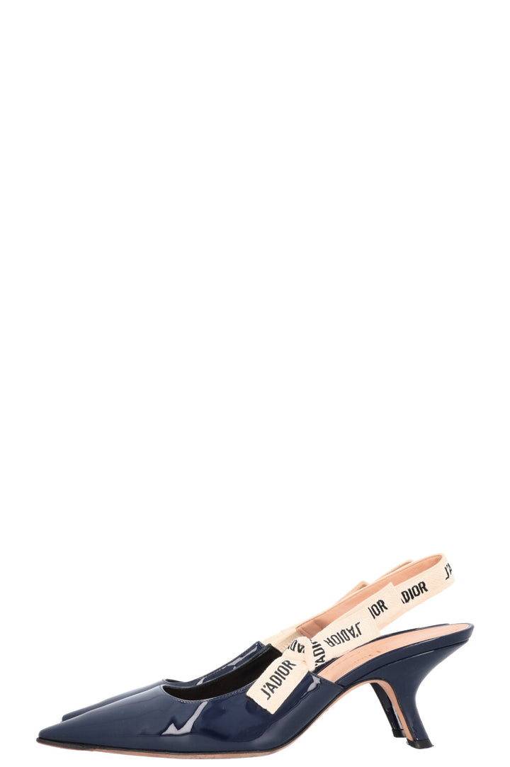 CHRISTIAN DIOR J'Adior Kittenheels Patent Blue