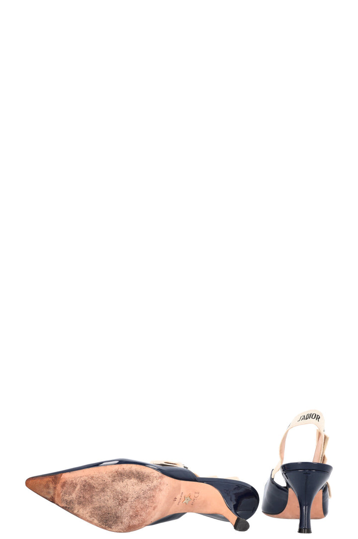 CHRISTIAN DIOR J'Adior Kittenheels Patent Blue