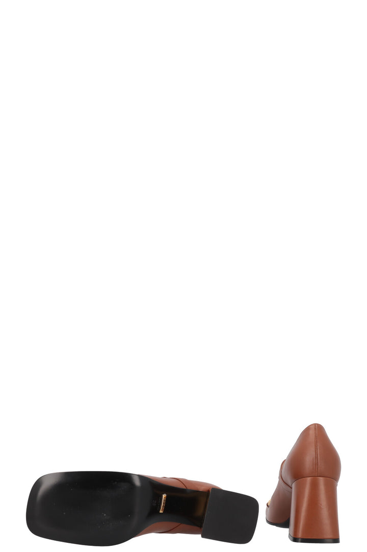 GUCCI Horsebit Mary Jane Pumps Cognac