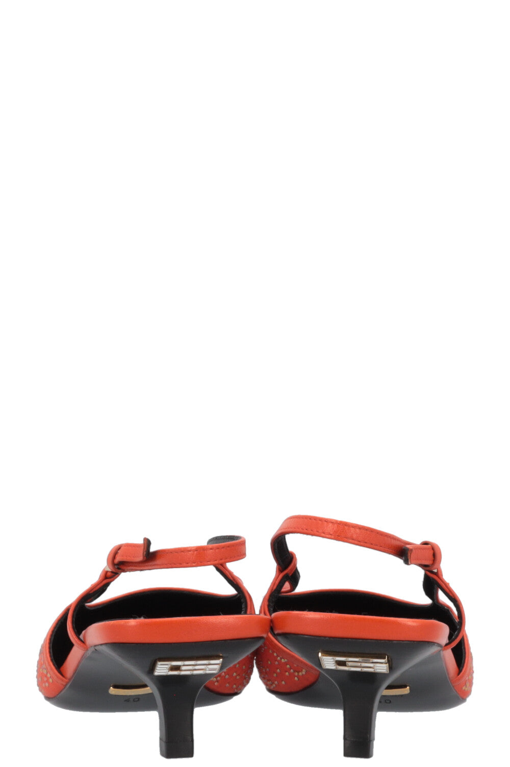 GUCCI Slingback GG Glitter Kitten Heel Orange
