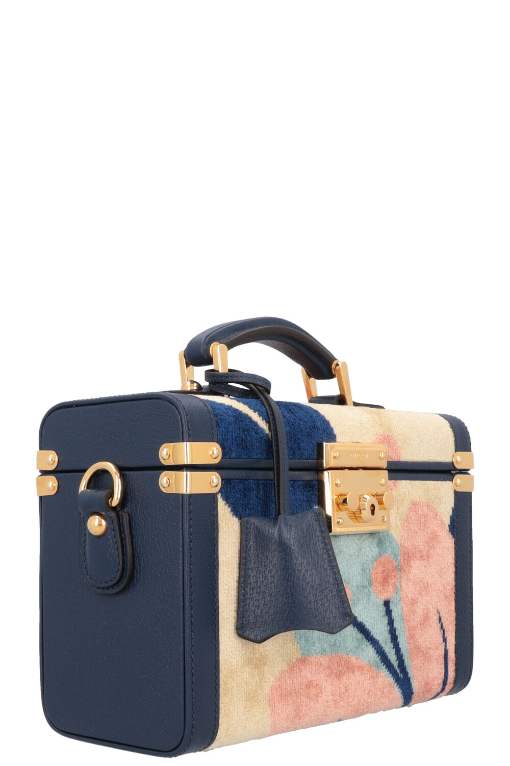 GUCCI Savoy Vanity Case Bag Navy Beige