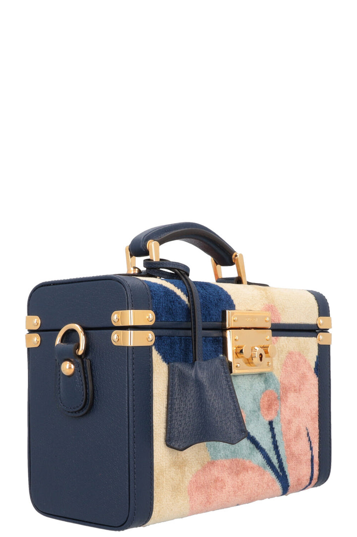 GUCCI Savoy Vanity Case Bag Navy Beige