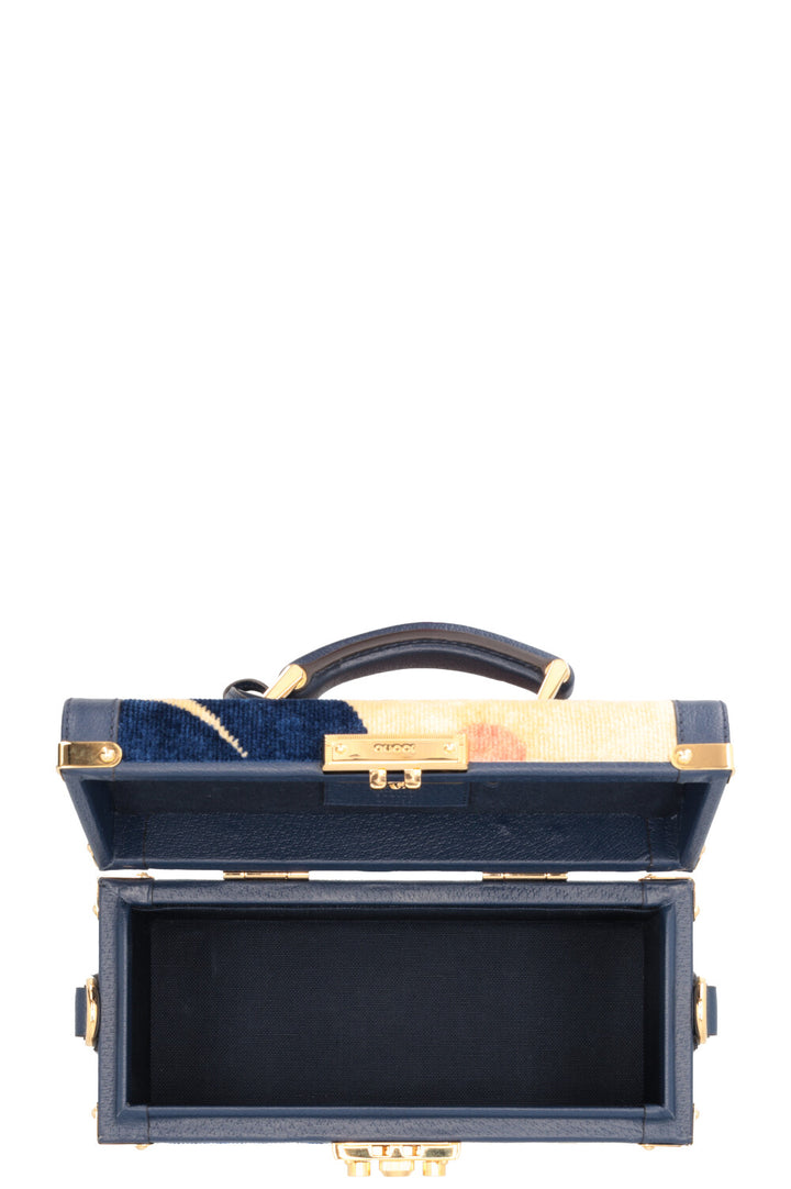 GUCCI Savoy Vanity Case Bag Navy Beige