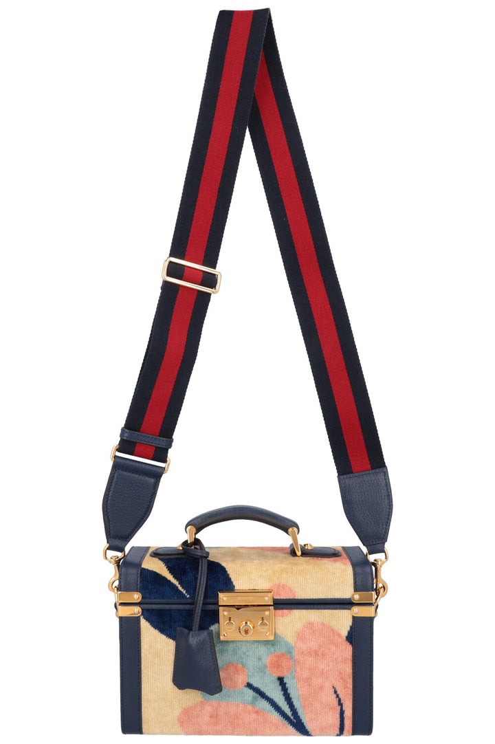 GUCCI Savoy Vanity Case Bag Navy Beige