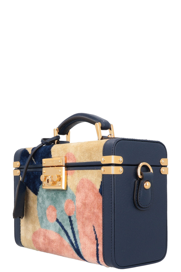 GUCCI Savoy Vanity Case Bag Navy Beige