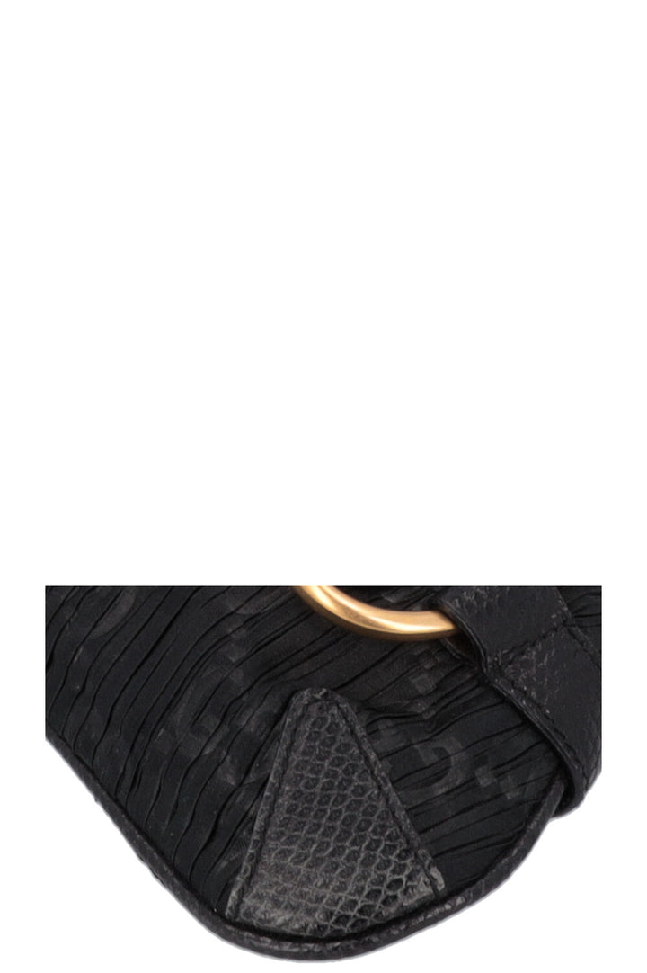 GUCCI Micro Horsebit Handbag Satin Python Black