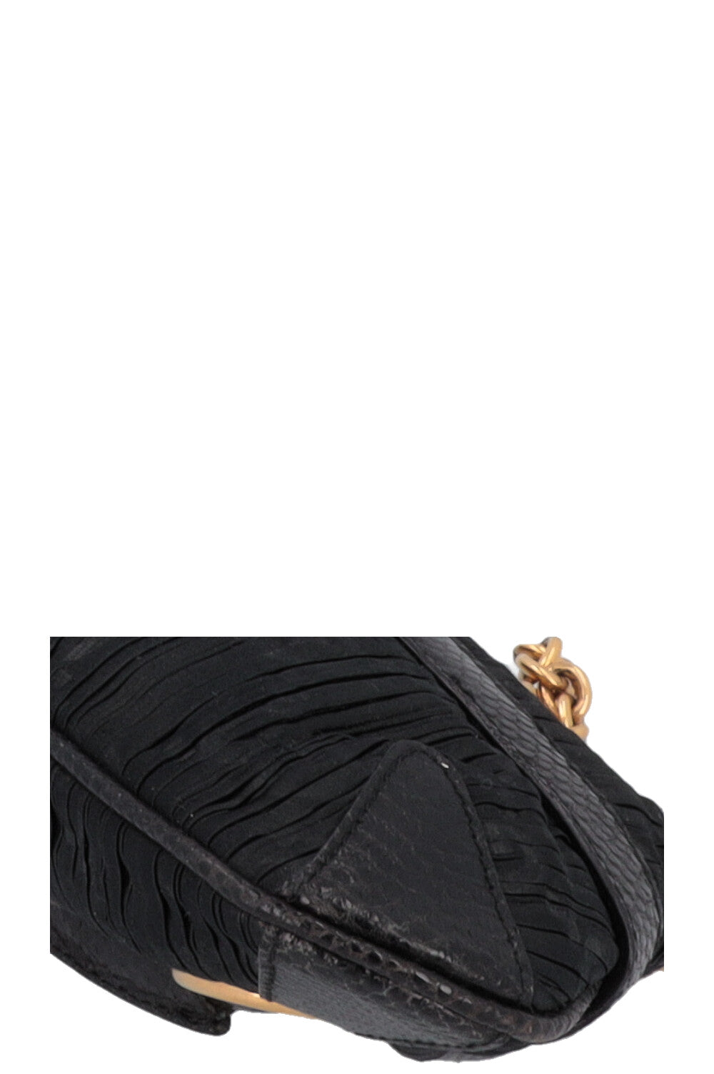 GUCCI Micro Horsebit Handbag Satin Python Black