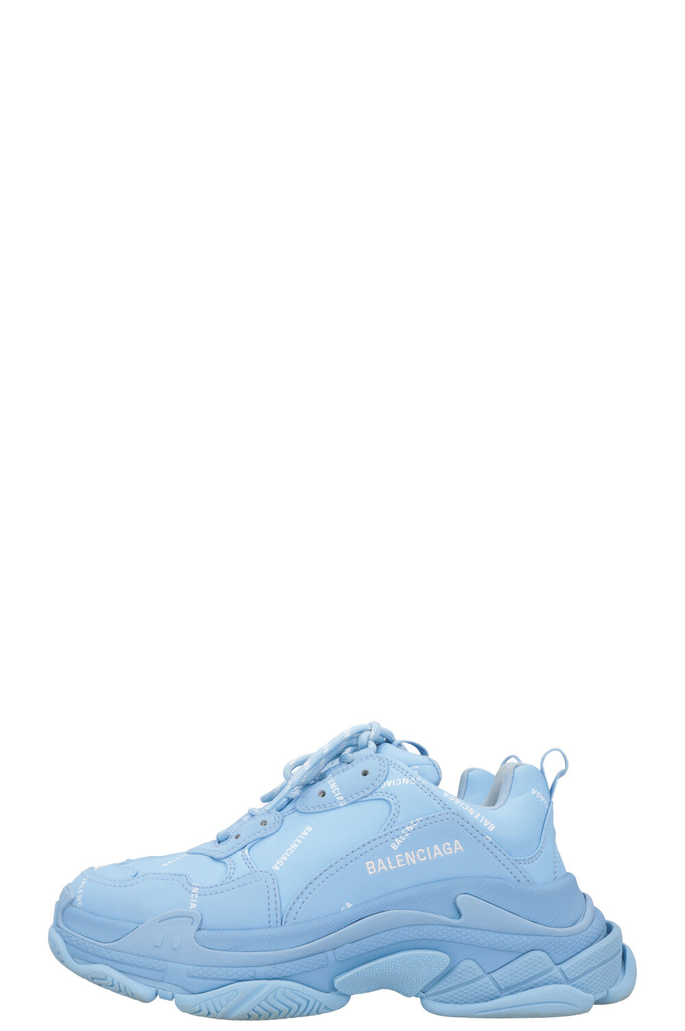 BALENCIAGA Triple S All Over Logo Sneaker Babyblue REAWAKE