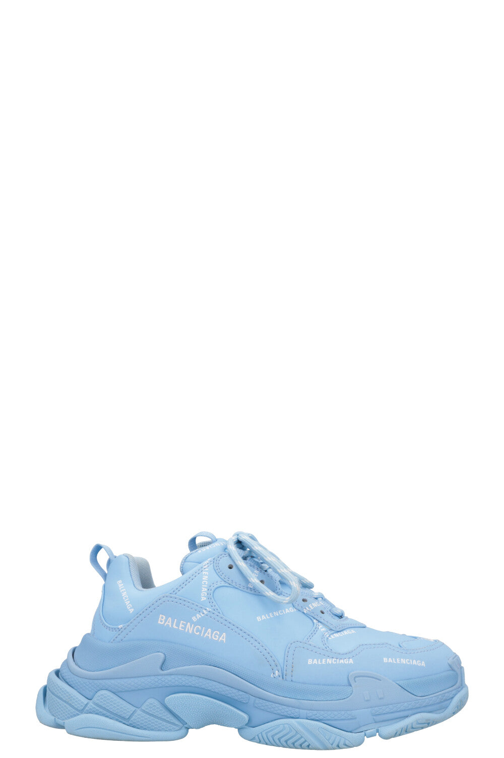 BALENCIAGA Triple S All Over Logo Sneaker Babyblue