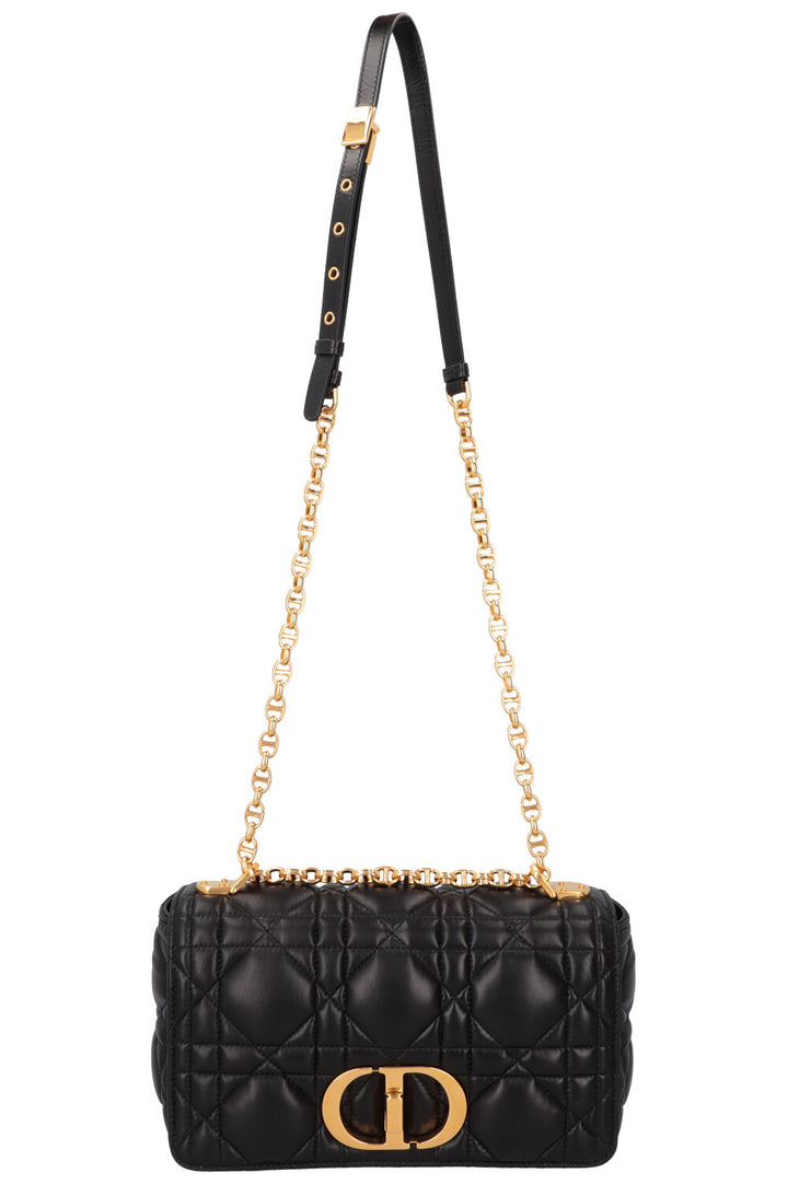 CHRISTIAN DIOR Caro Medium Crossbody Bag Cannage Black