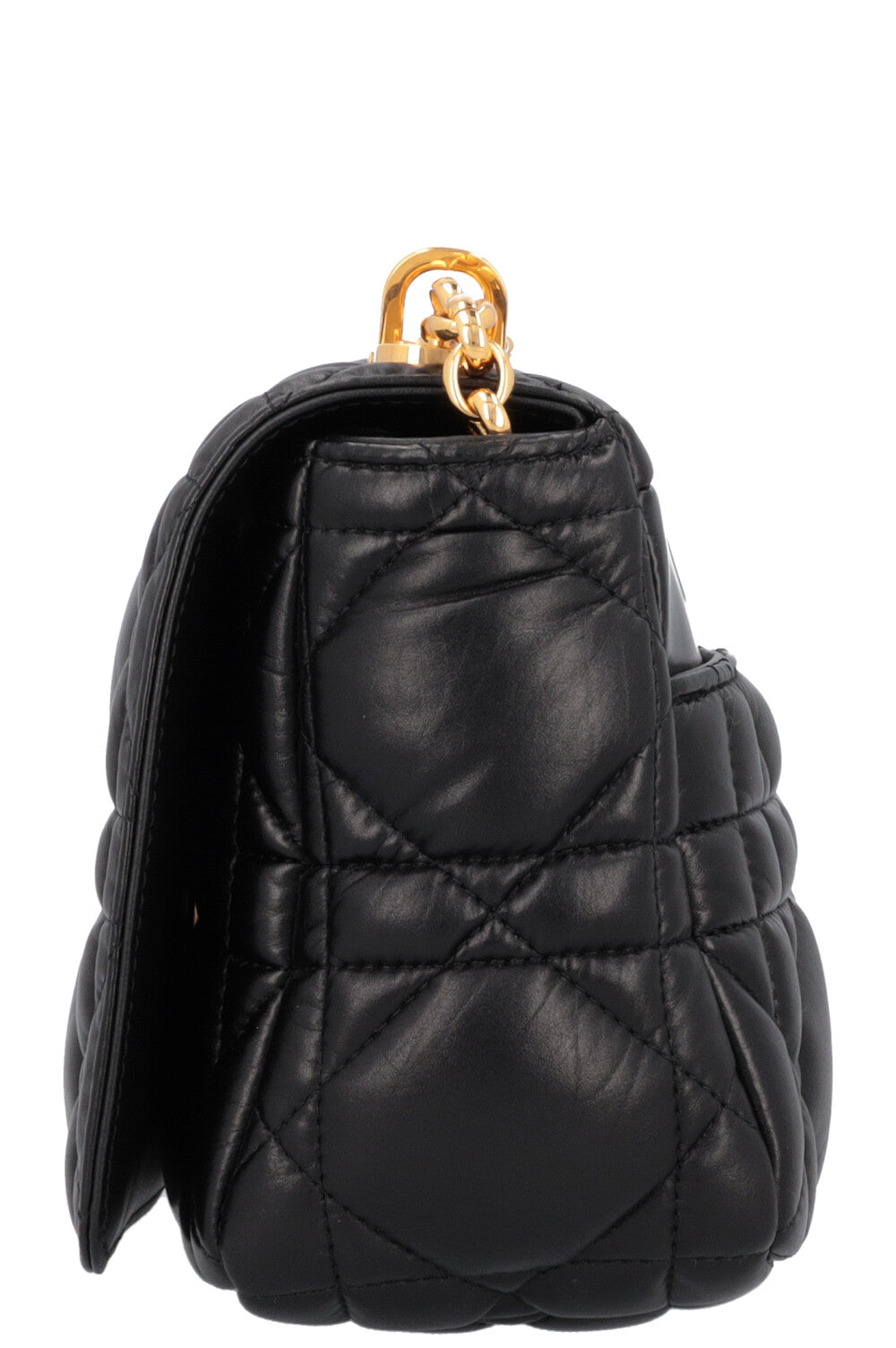 CHRISTIAN DIOR Caro Medium Crossbody Bag Cannage Black