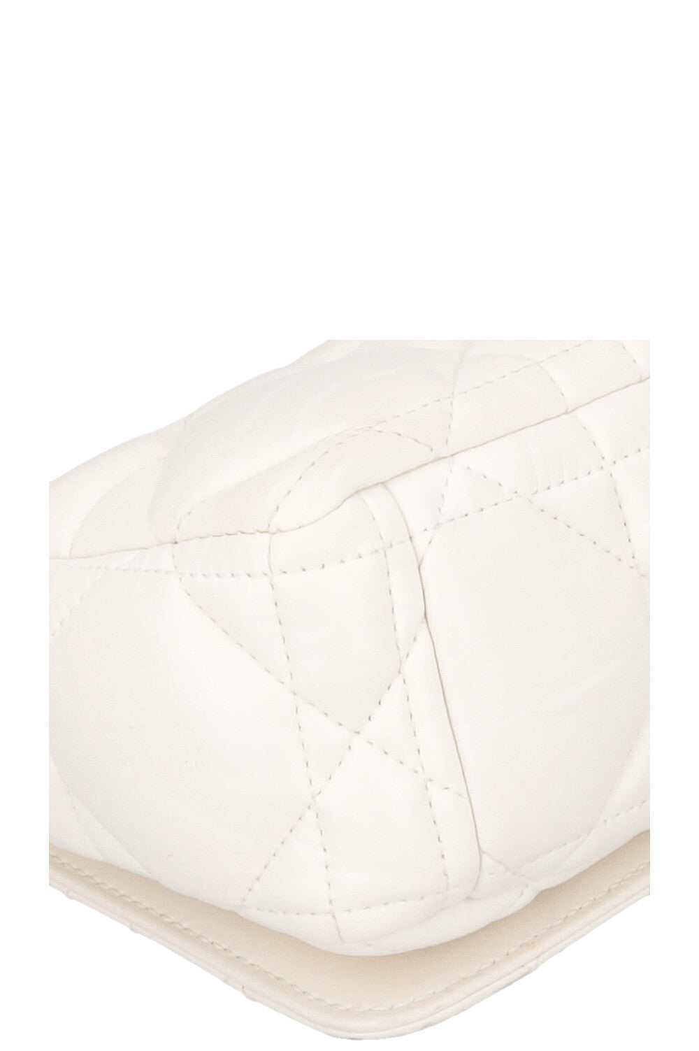 CHRISTIAN DIOR Small Caro Quilted Crossbody Bag White