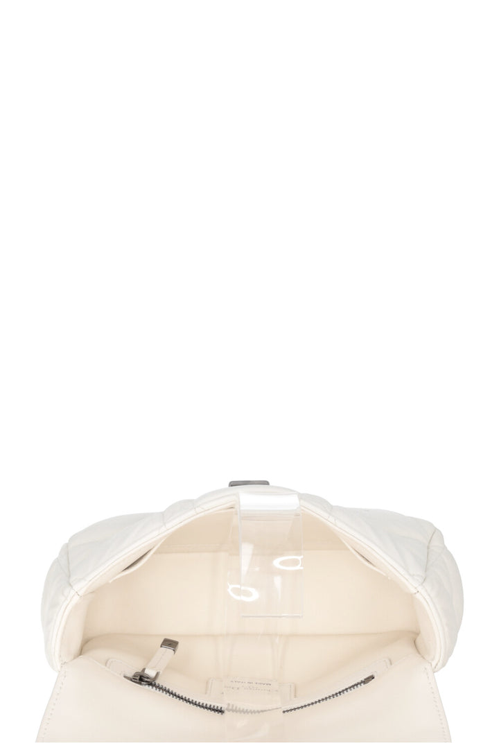 CHRISTIAN DIOR Small Caro Quilted Crossbody Bag White