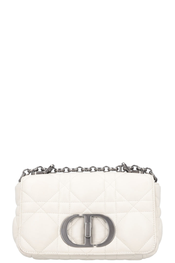 CHRISTIAN DIOR Small Caro Quilted Crossbody Bag White
