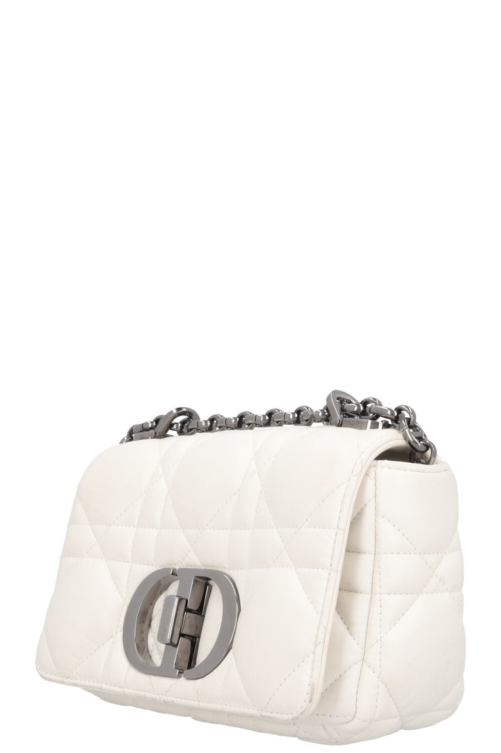 CHRISTIAN DIOR Small Caro Quilted Crossbody Bag White