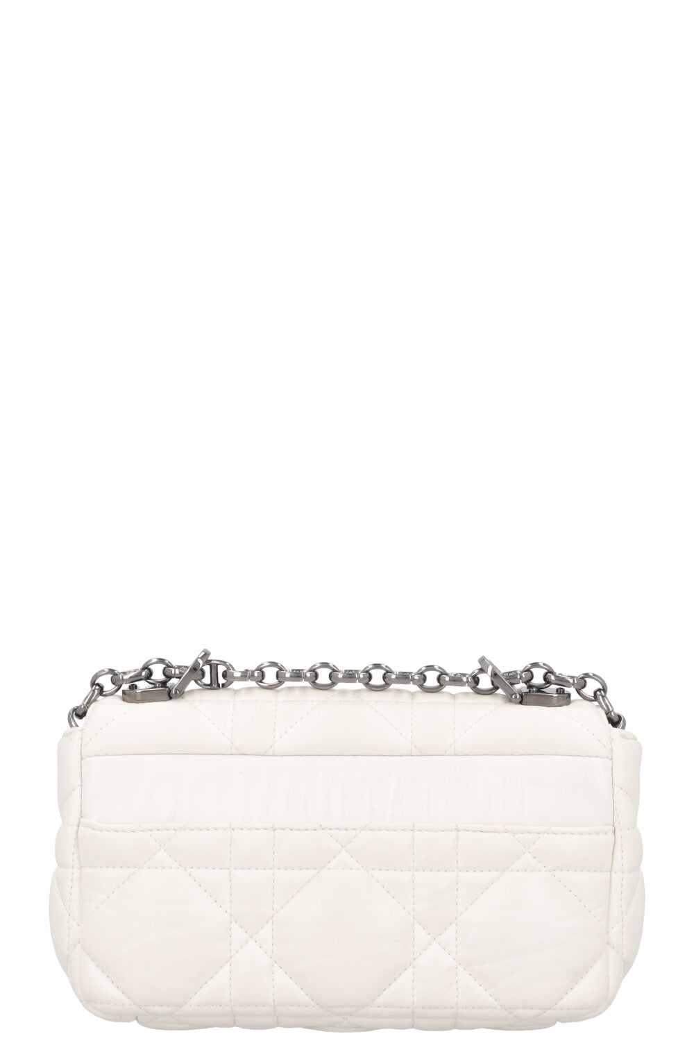 CHRISTIAN DIOR Small Caro Quilted Crossbody Bag White REAWAKE