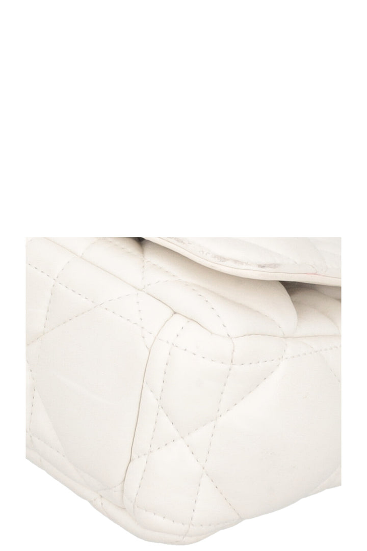 CHRISTIAN DIOR Small Caro Quilted Crossbody Bag White