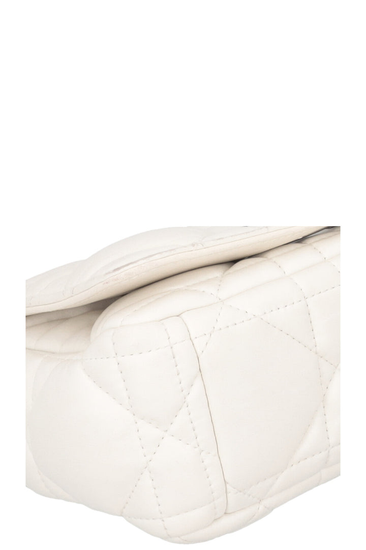 CHRISTIAN DIOR Small Caro Quilted Crossbody Bag White