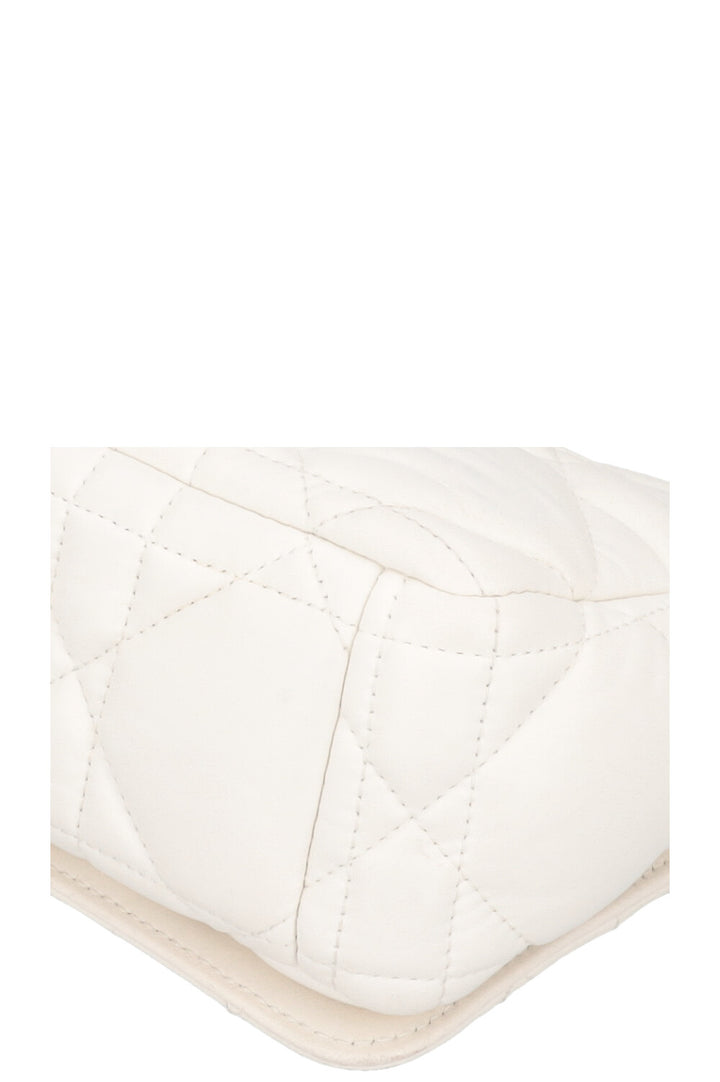 CHRISTIAN DIOR Small Caro Quilted Crossbody Bag White