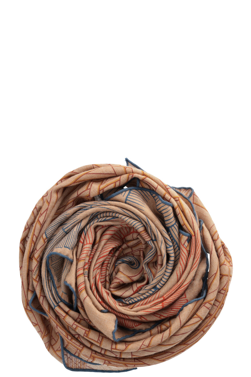 HERMÈS Masan&Masan Triangle Scarf Cashmere Brown