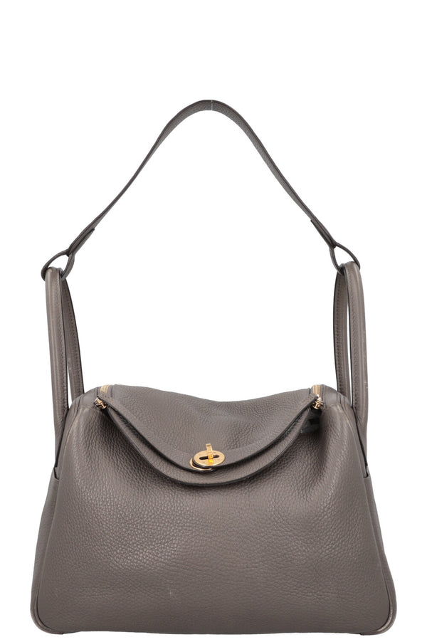 HERMES Lindy 30 Clemence Gris Etain