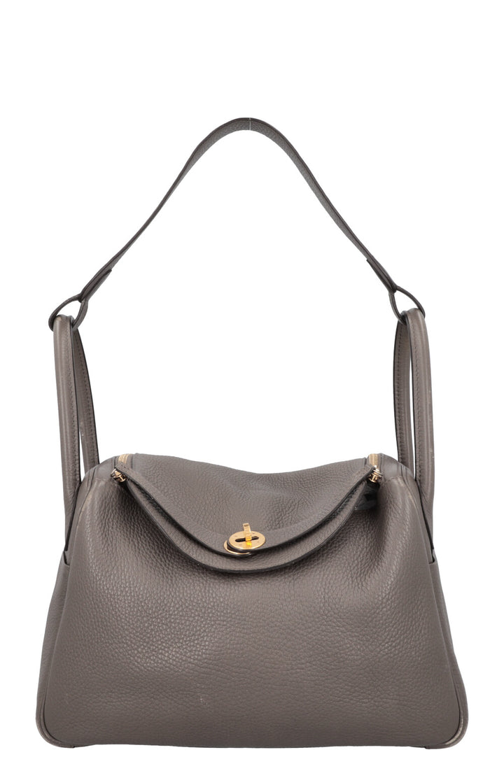 HERMES Lindy 30 Clemence Gris Etain