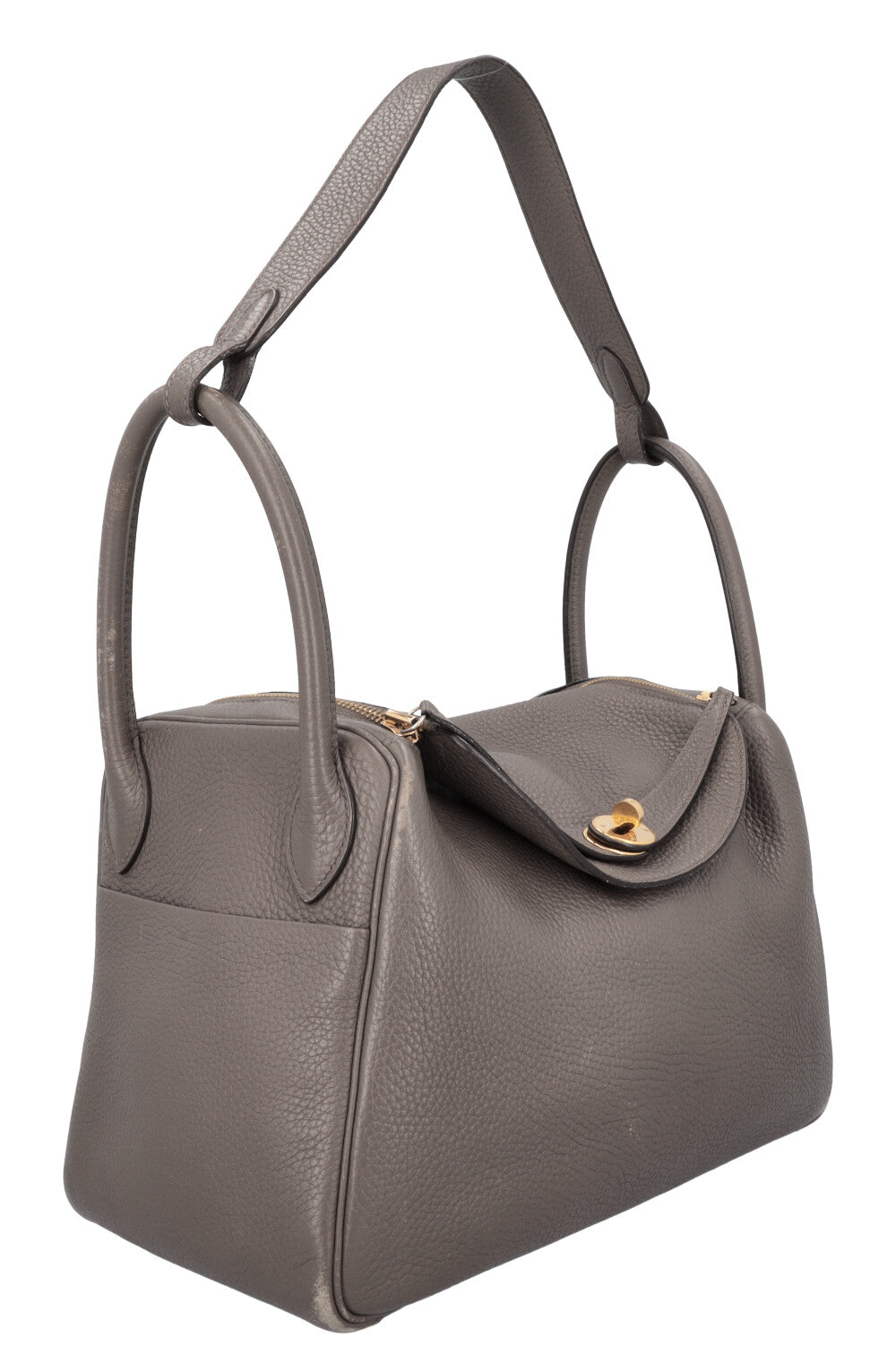 HERMES Lindy 30 Clemence Gris Etain