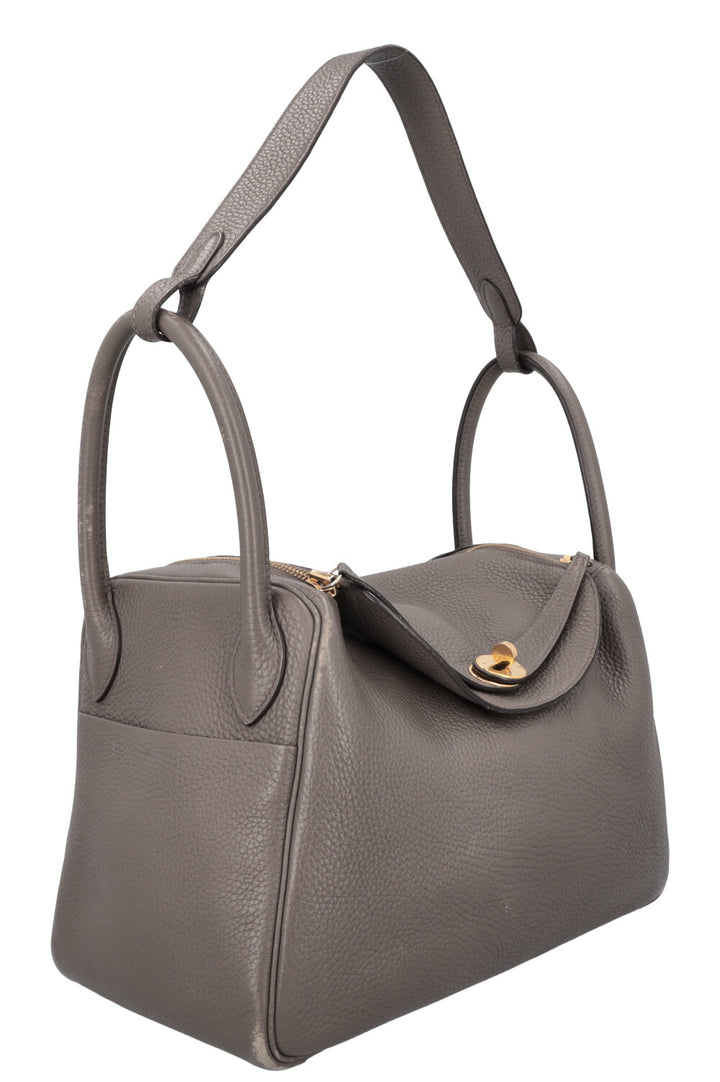 HERMES Lindy 30 Clemence Gris Etain