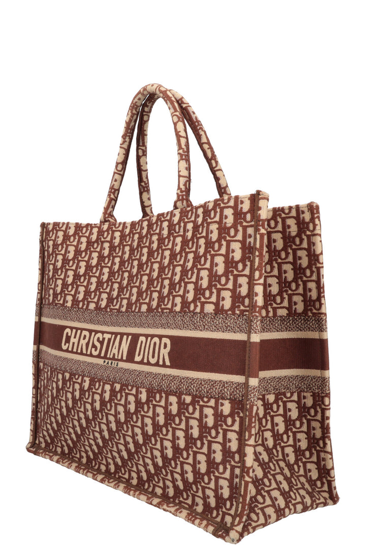 CHRISTIAN DIOR Book Tote Medium Oblique Brown