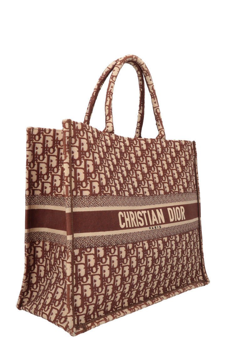 CHRISTIAN DIOR Book Tote Medium Oblique Brown