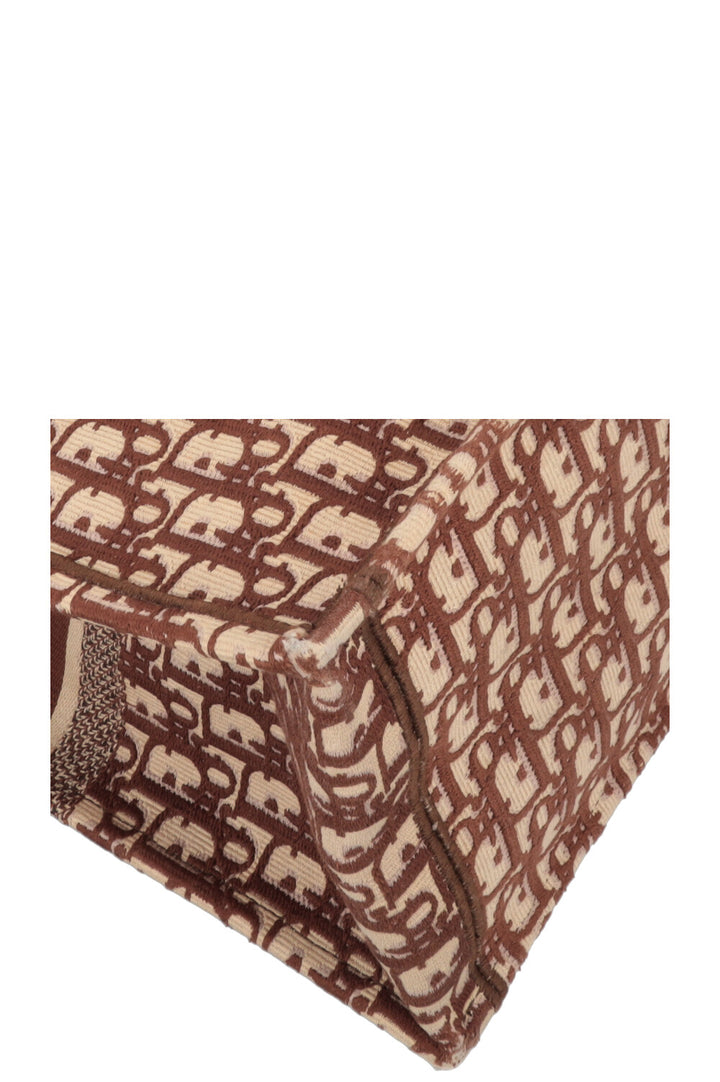 CHRISTIAN DIOR Book Tote Medium Oblique Brown