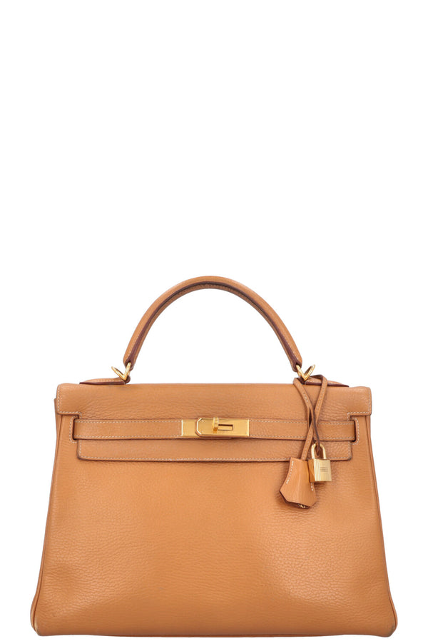 HERMES Kelly 32 Vache Ardennes Gold
