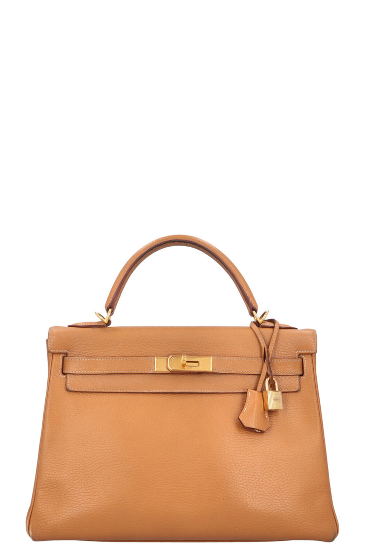 HERMES Kelly 32 Vache Ardennes Gold