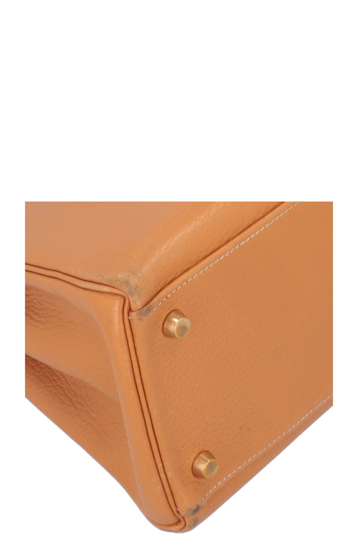 HERMES Kelly 32 Vache Ardennes Gold