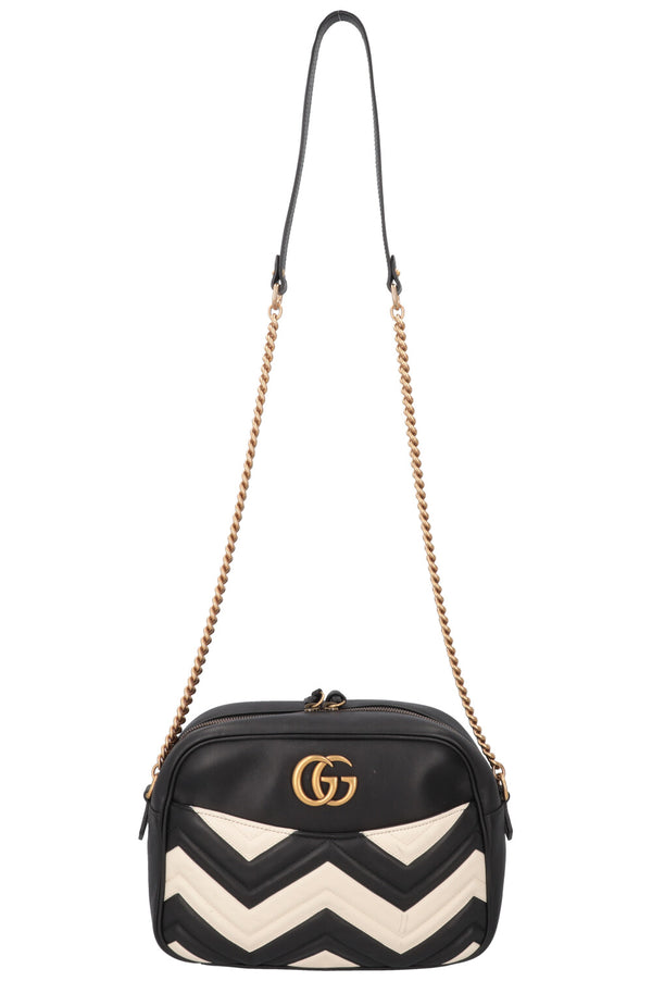GUCCI Marmont Crossbody Bag Black White