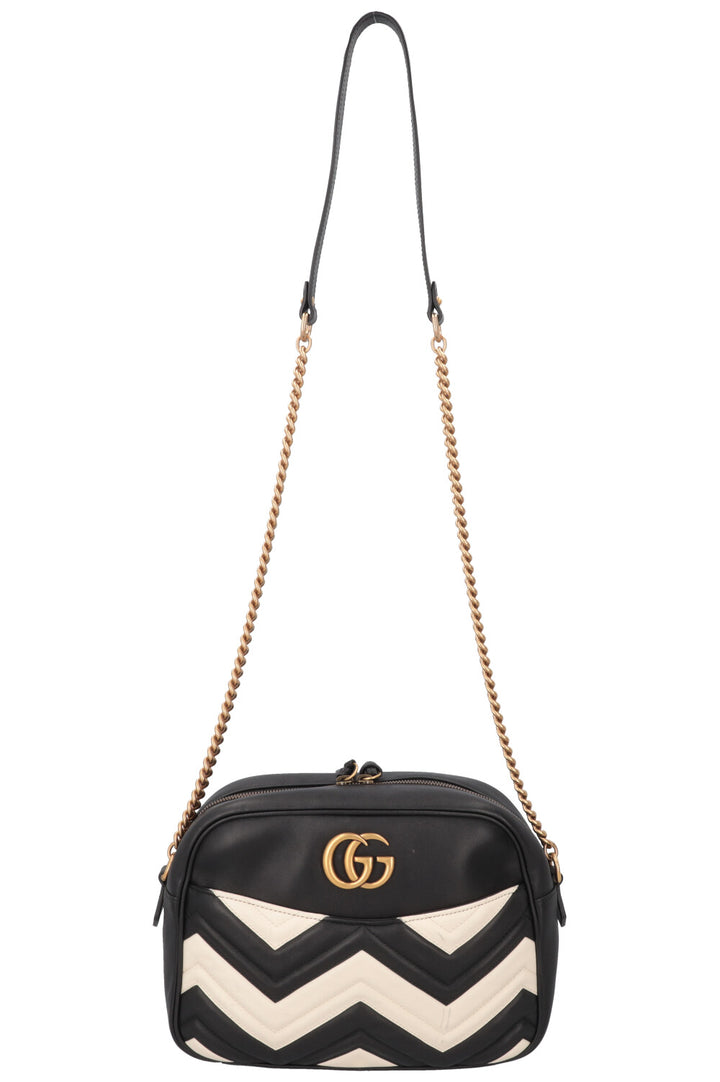 GUCCI Marmont Crossbody Bag Black White