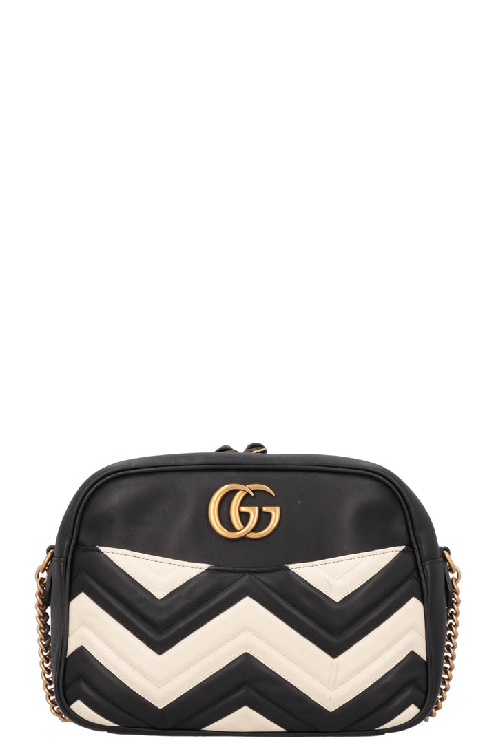 GUCCI Marmont Crossbody Bag Black White