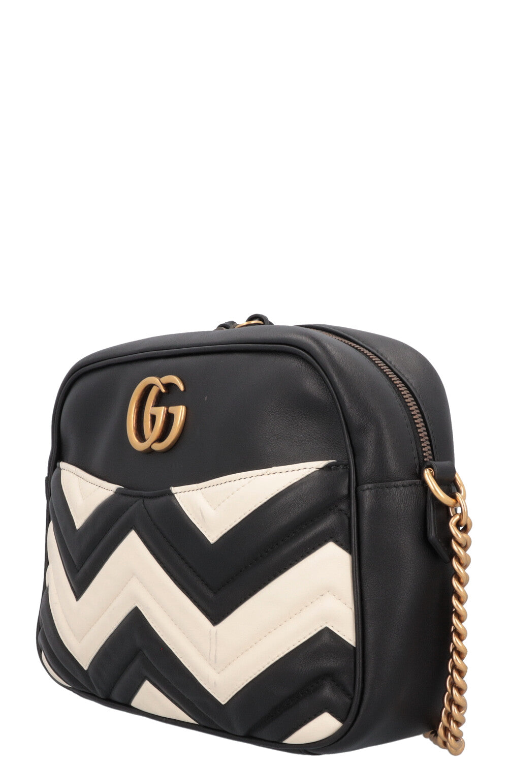 GUCCI Marmont Crossbody Bag Black White