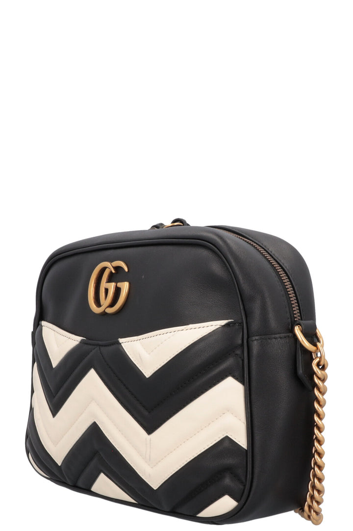 GUCCI Marmont Crossbody Bag Black White
