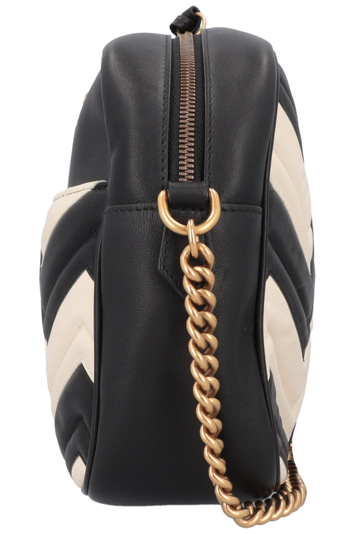 GUCCI Marmont Crossbody Bag Black White
