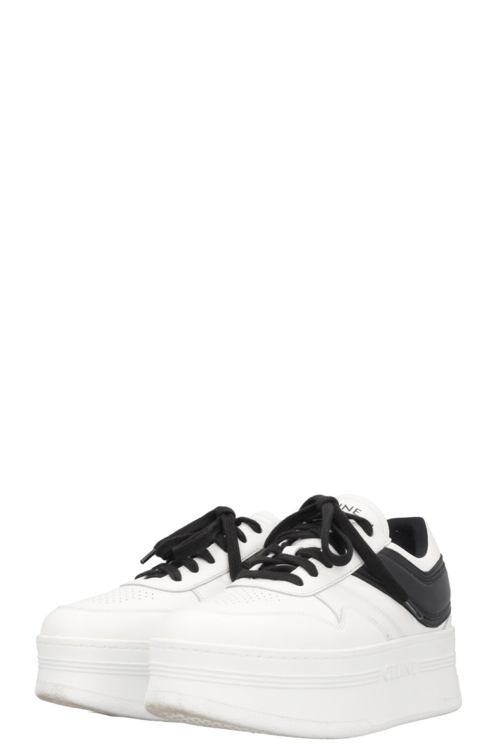 CELINE Block Logo Plateau Sneakers White