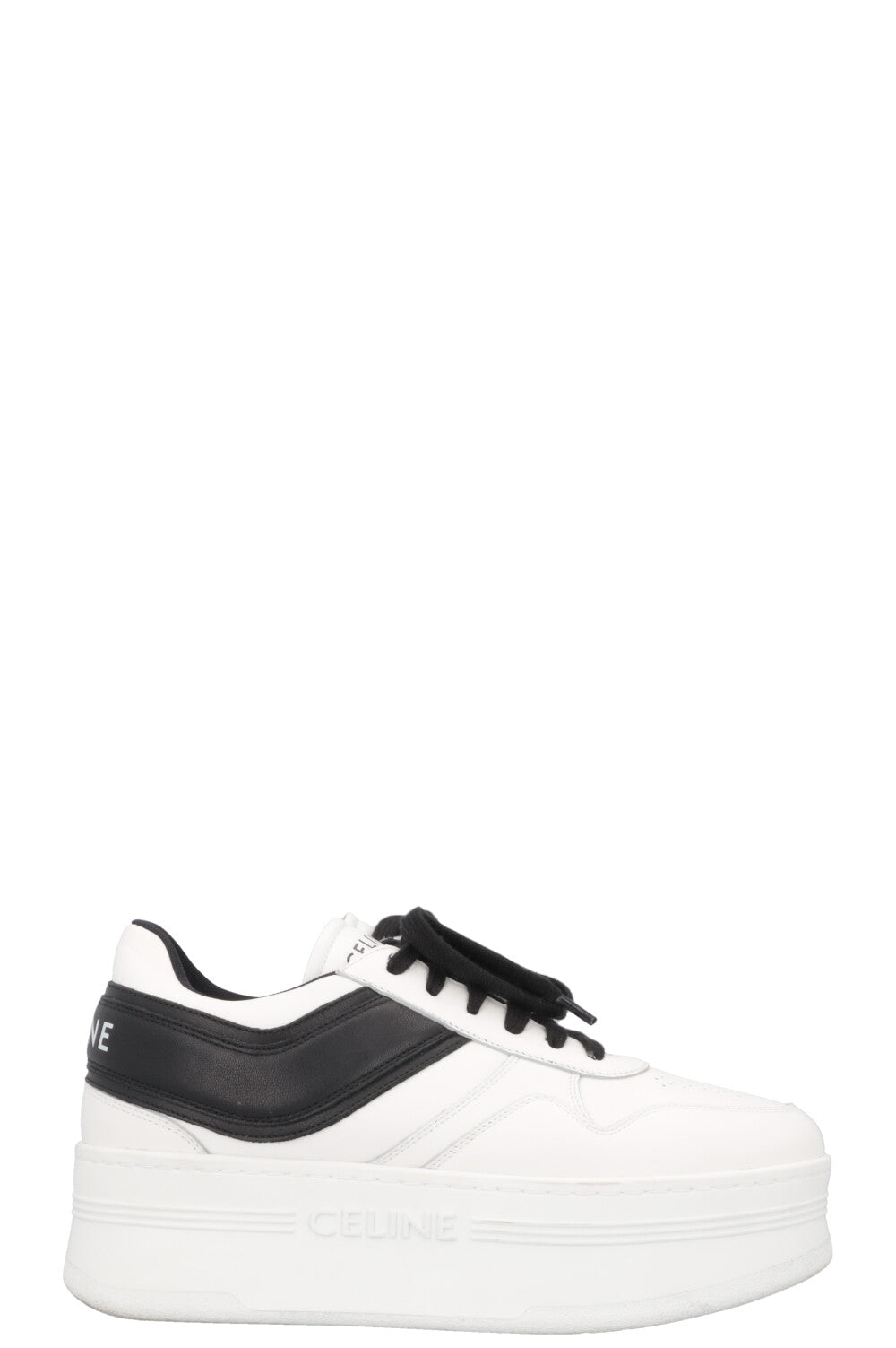 CELINE Block Logo Plateau Sneakers White