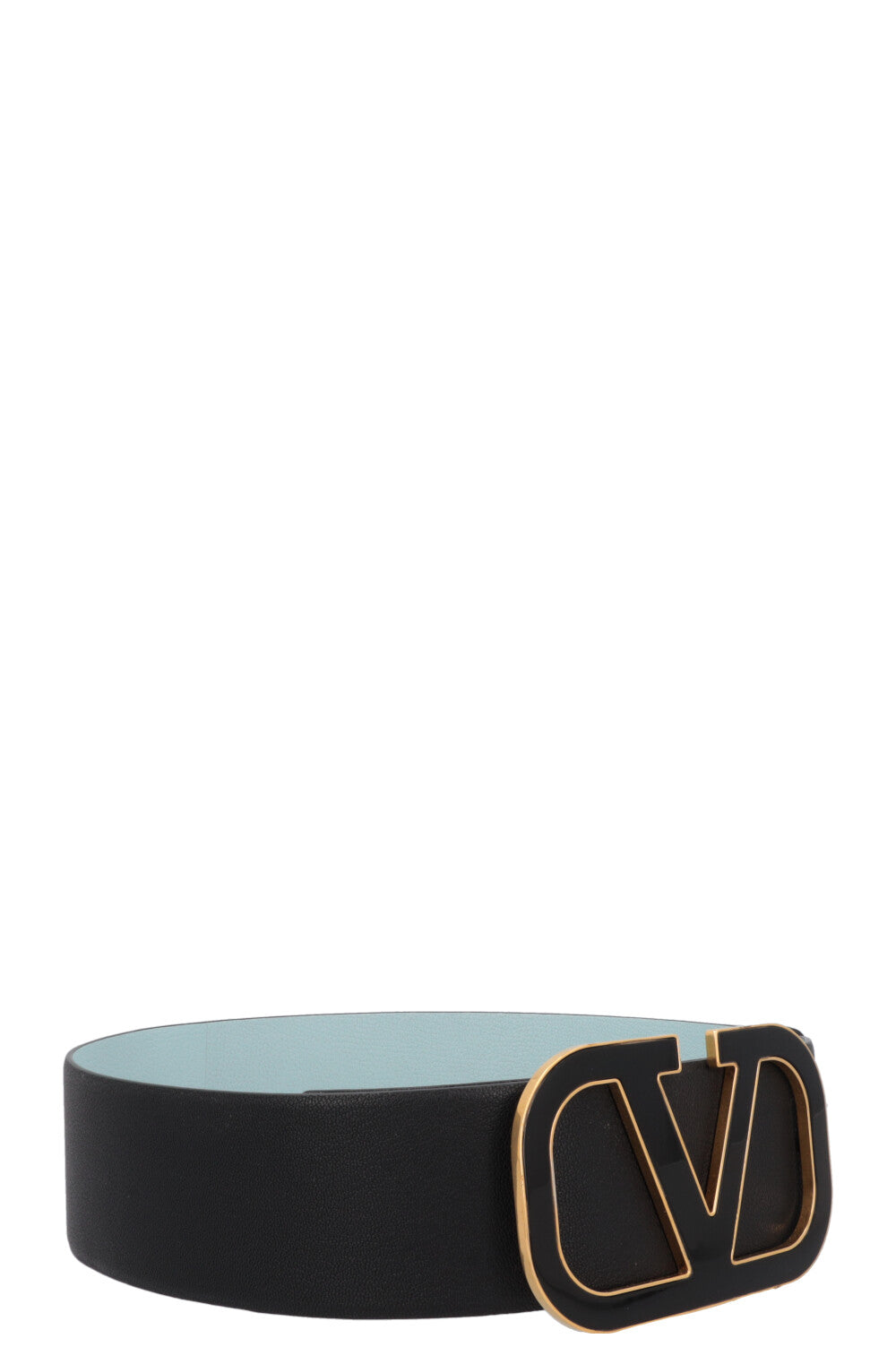 ベルト VALENTINO BLACK LEATHER REVERSIBILE BELT Reversible Vlogo Signature Belt In Glossy Calfskin 20 Mm for