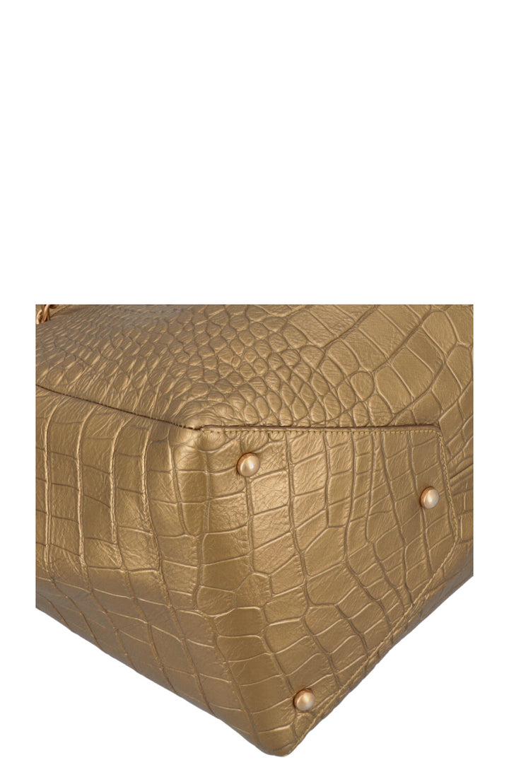 CHANEL Tote Bag Leather Gold