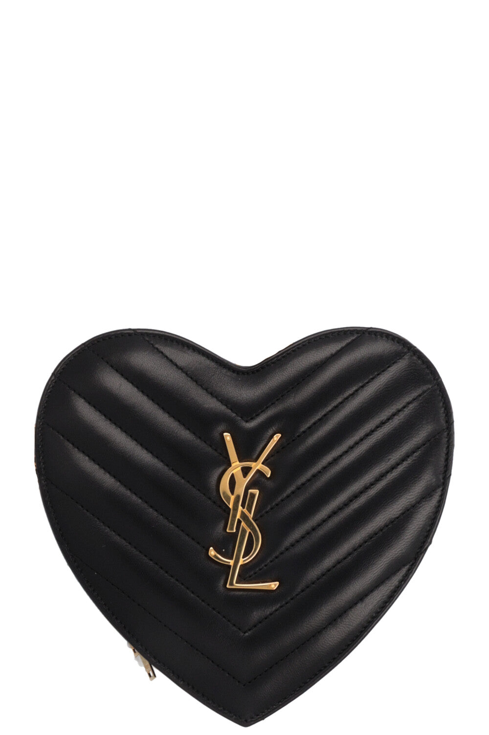 SAINT LAURENT Small Heart Matelasse Bag Black