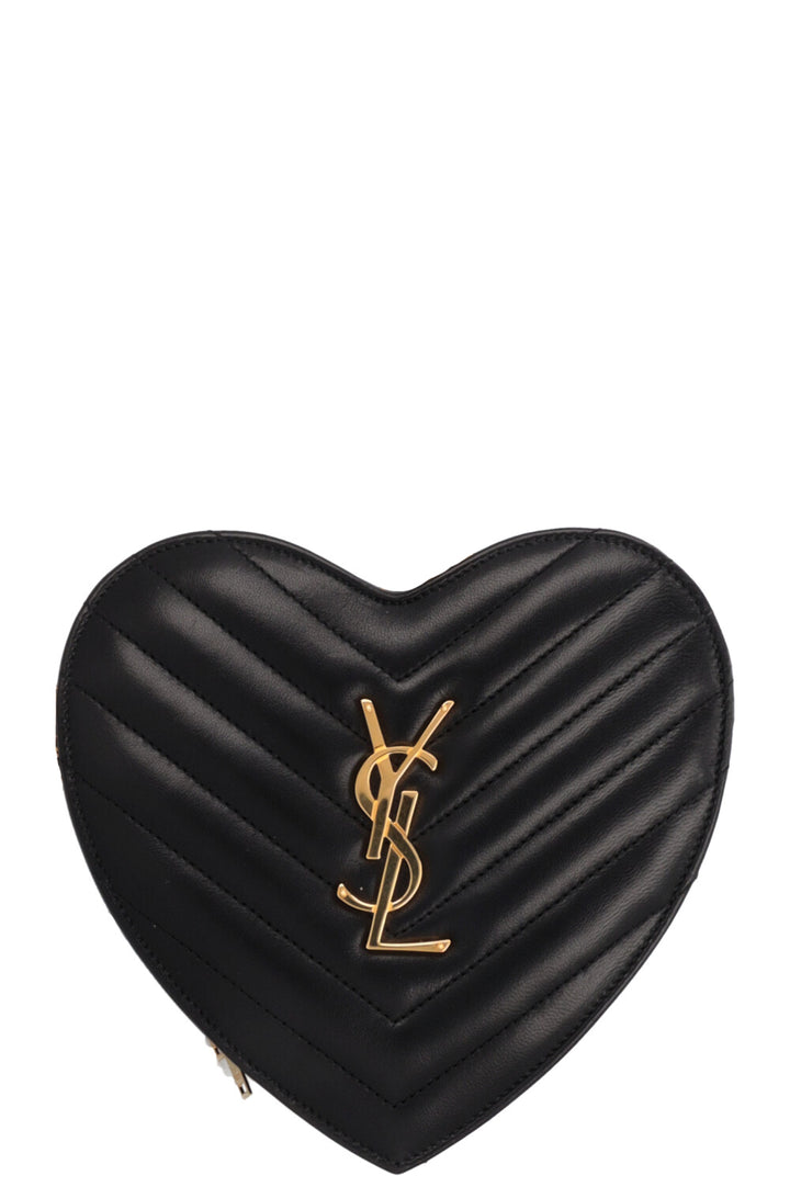 SAINT LAURENT Small Heart Matelasse Bag Black