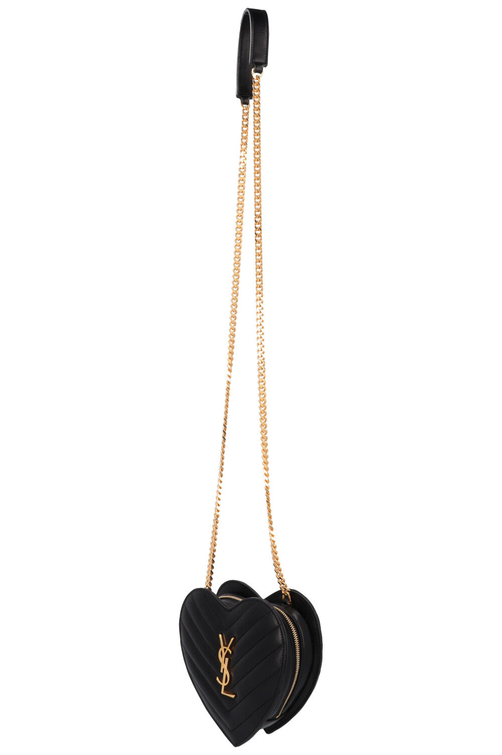 SAINT LAURENT Small Heart Matelasse Bag Black